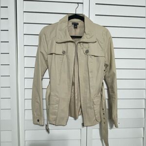 Beige Belted Jacket